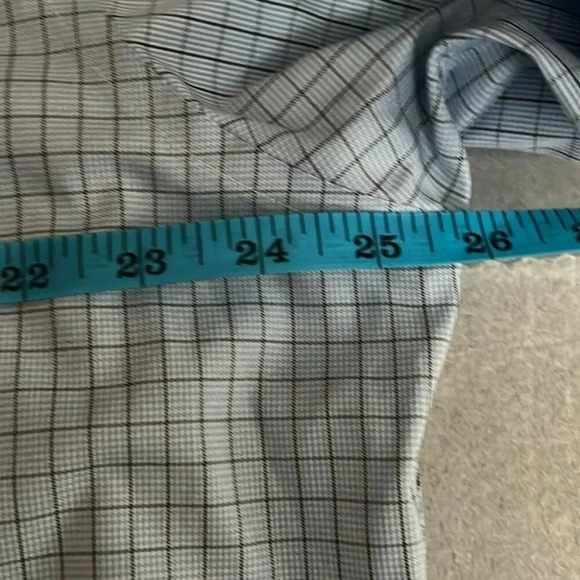 [17.5-17.75]Brooks Brothers  Classic Fit Blue Check Pattern Cotton Dress Shirt - Picture 6 of 8
